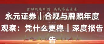 永元证券｜合规与牌照年度观察：凭什么更稳｜深度报告