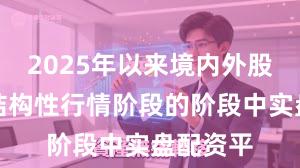 2025年以来境内外股市处于结构性行情阶段的阶段中实盘配资平
